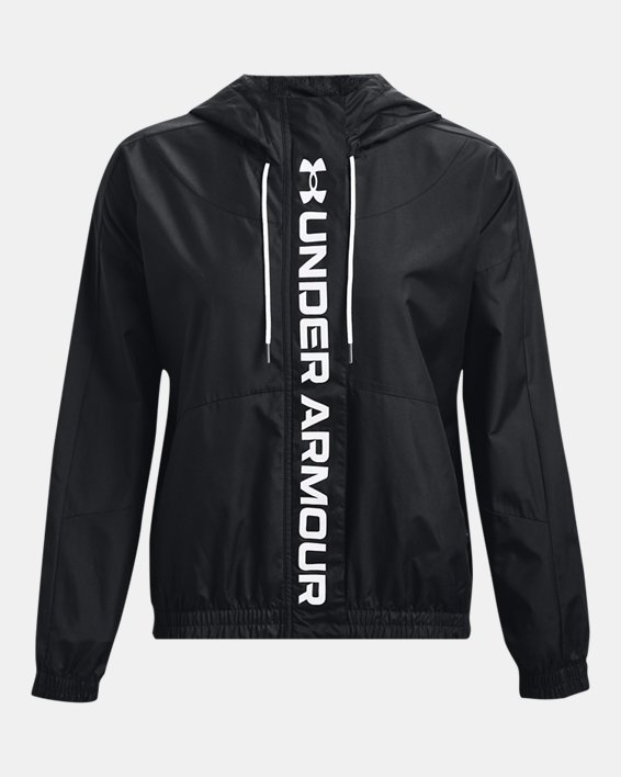 Damen UA RUSH™ Jacke aus Webstoff mit durchgehendem Zip, Black, pdpMainDesktop image number 5